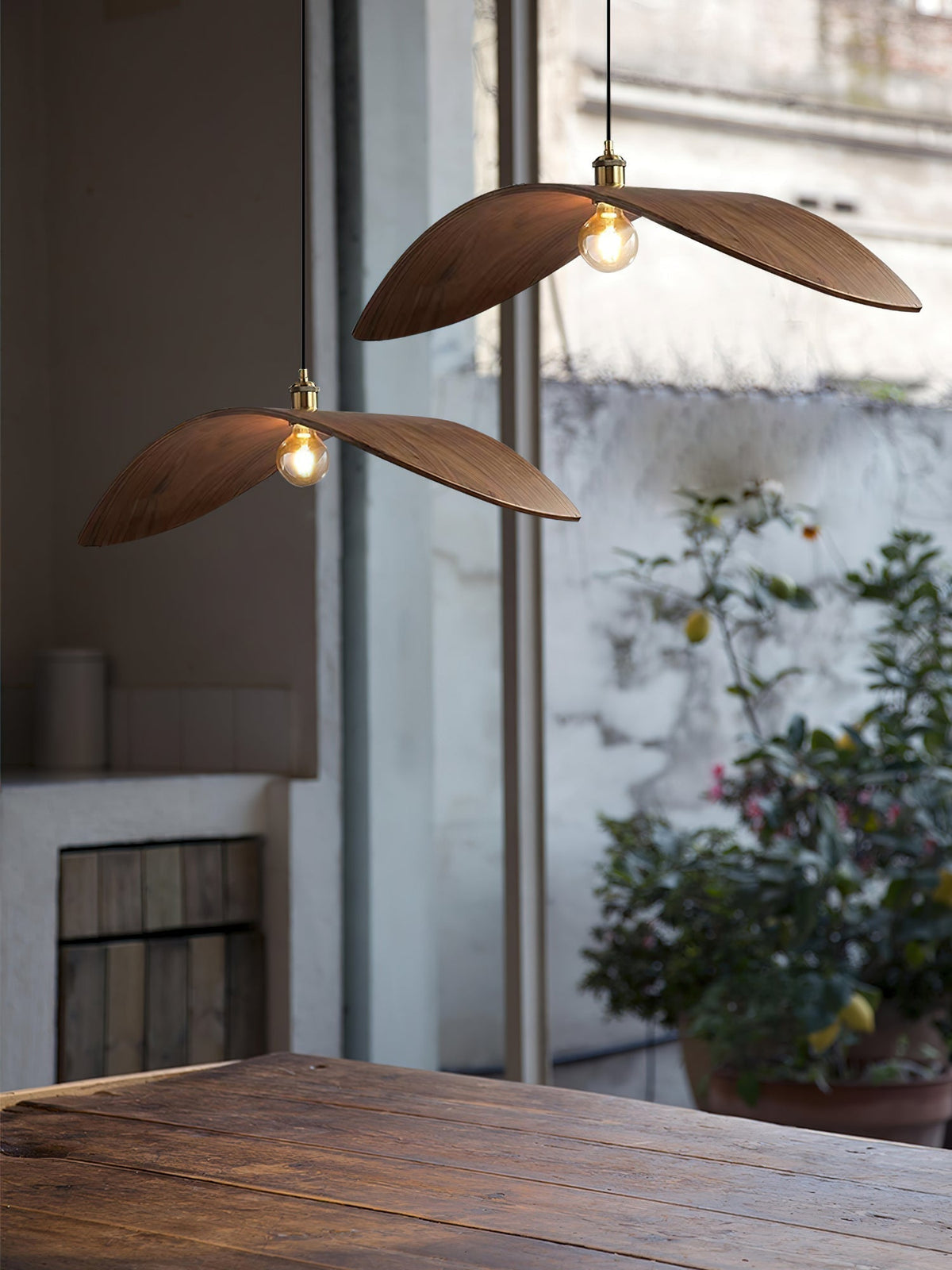 Palten Noordse kunst Houten hanglamp