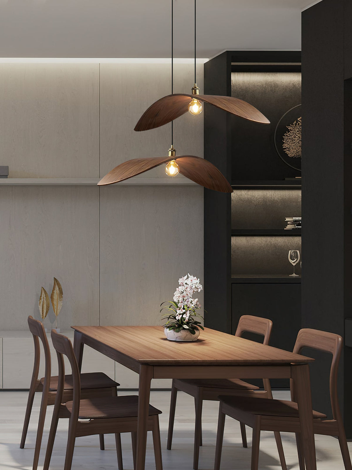 Palten Noordse kunst Houten hanglamp