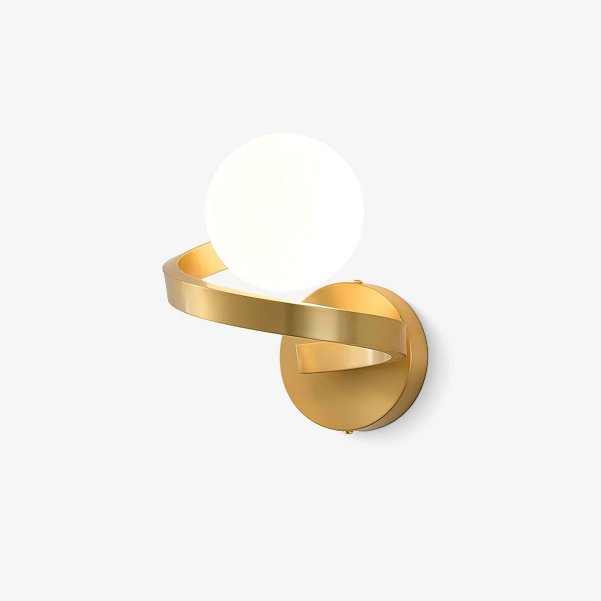 Yvian gebogen moderne minimalistische messing glas wandlamp