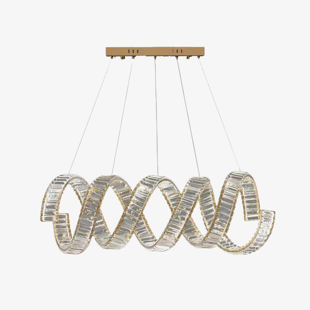 Luxielle Kroonluchter met gebogen LED-kristal luxueus