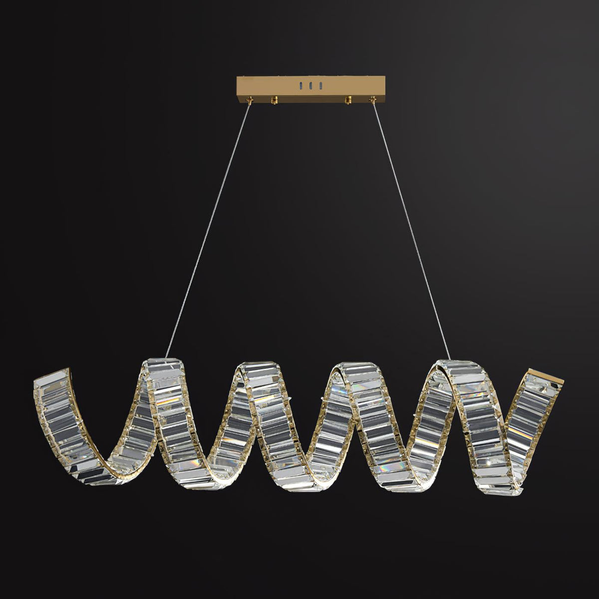 Luxielle Kroonluchter met gebogen LED-kristal luxueus
