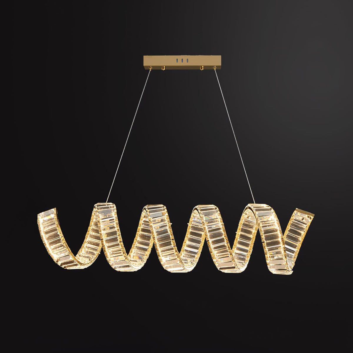 Luxielle Kroonluchter met gebogen LED-kristal luxueus