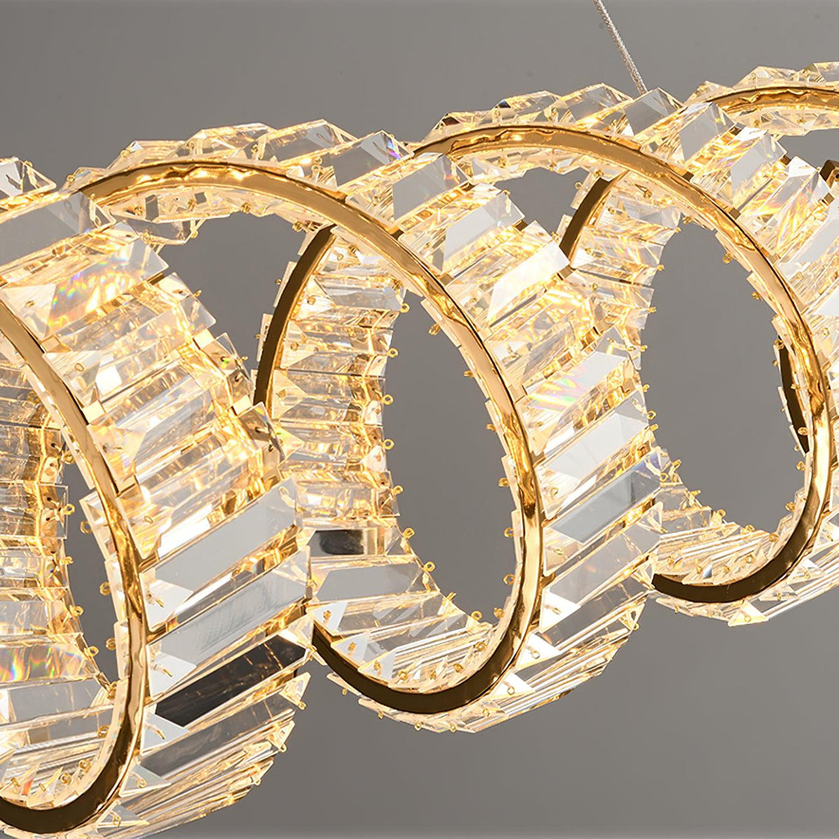 Luxielle Kroonluchter met gebogen LED-kristal luxueus