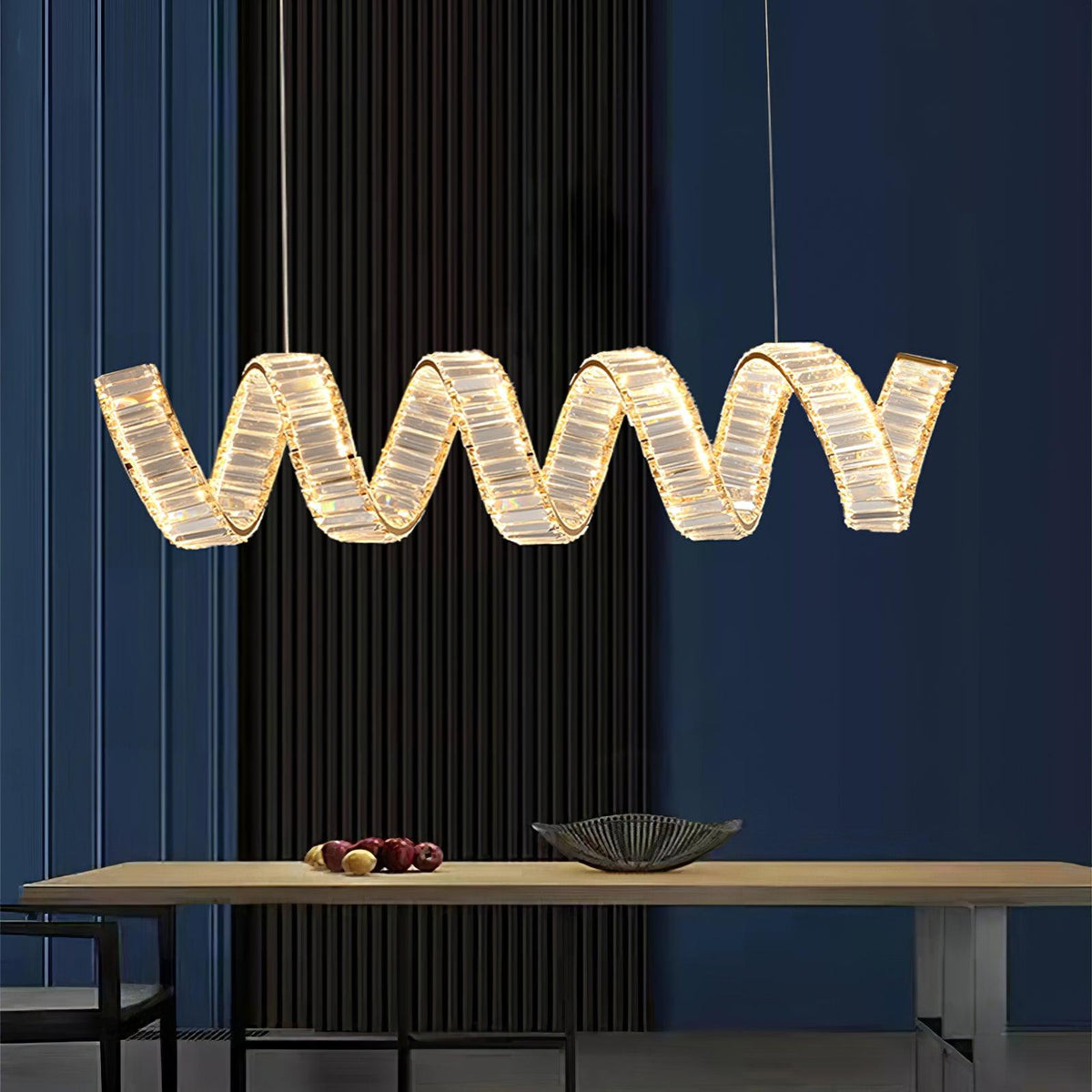 Luxielle Kroonluchter met gebogen LED-kristal luxueus