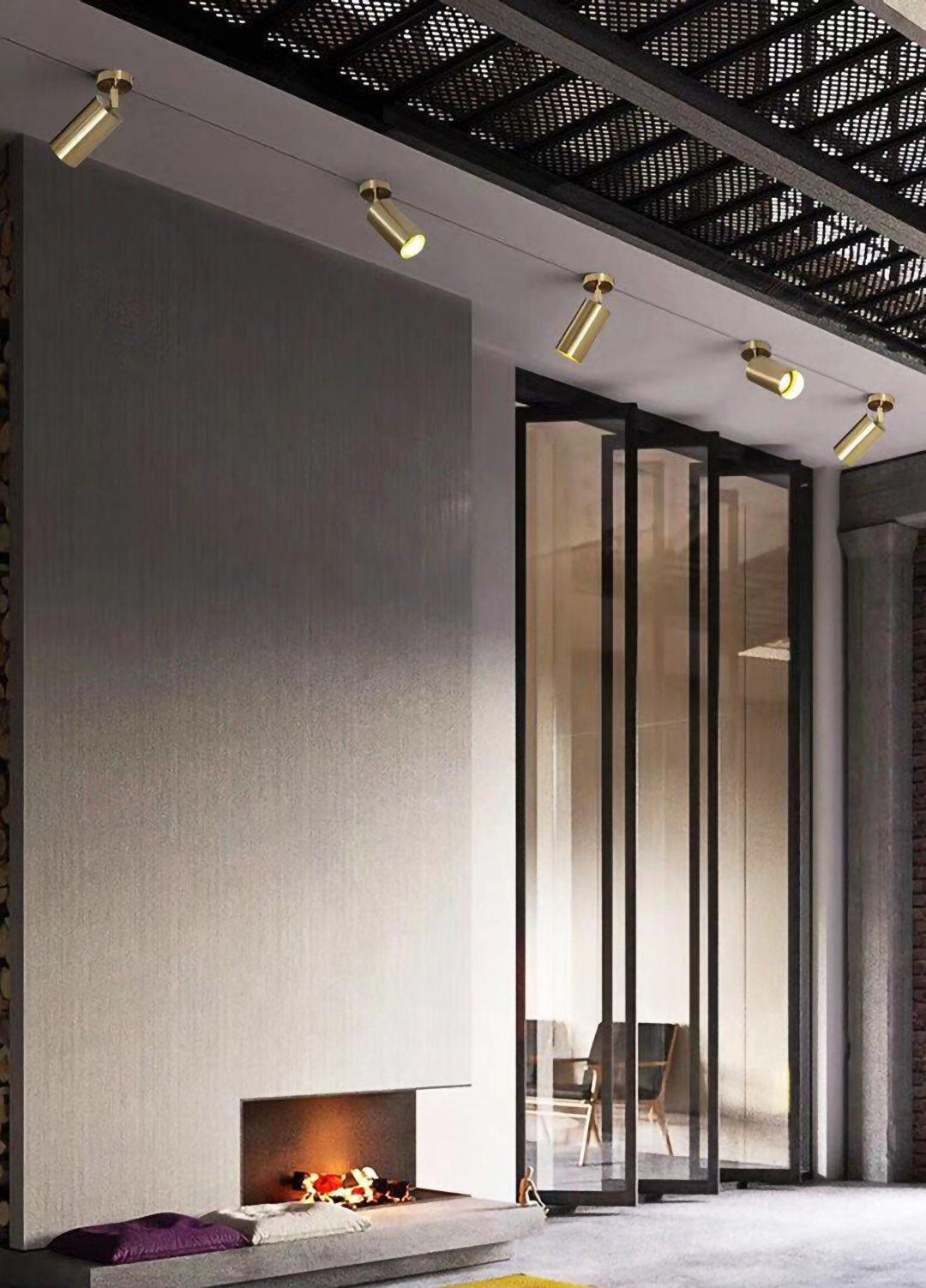 Ezveno moderne minimalistische plafondlamp van messing