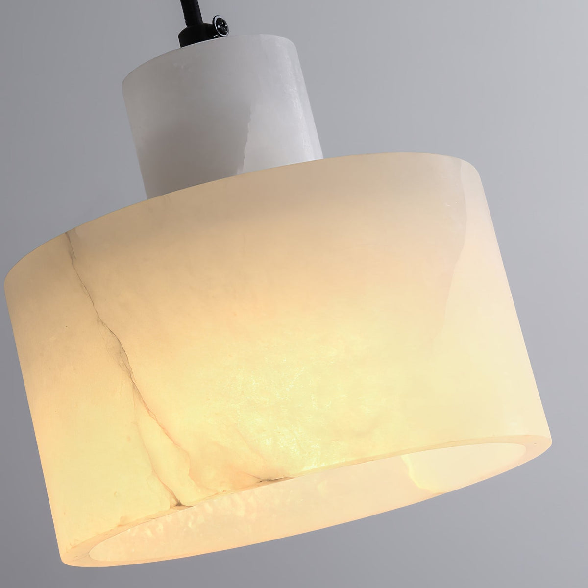 Moderne hanglamp van albast met dubbele cilindervorm