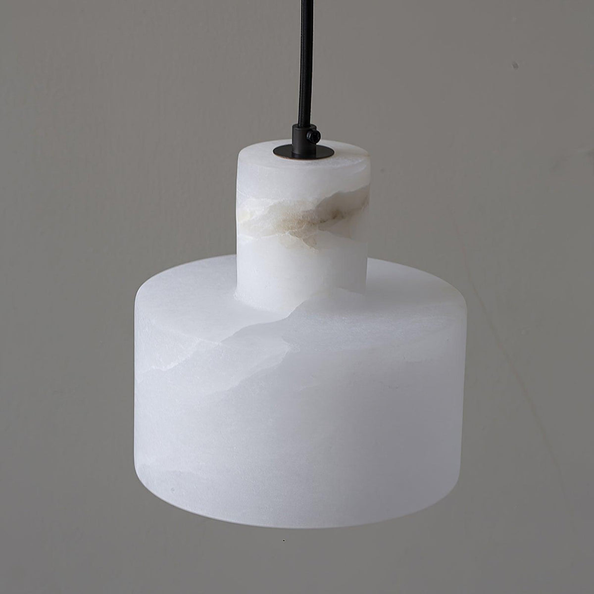 Moderne hanglamp van albast met dubbele cilindervorm
