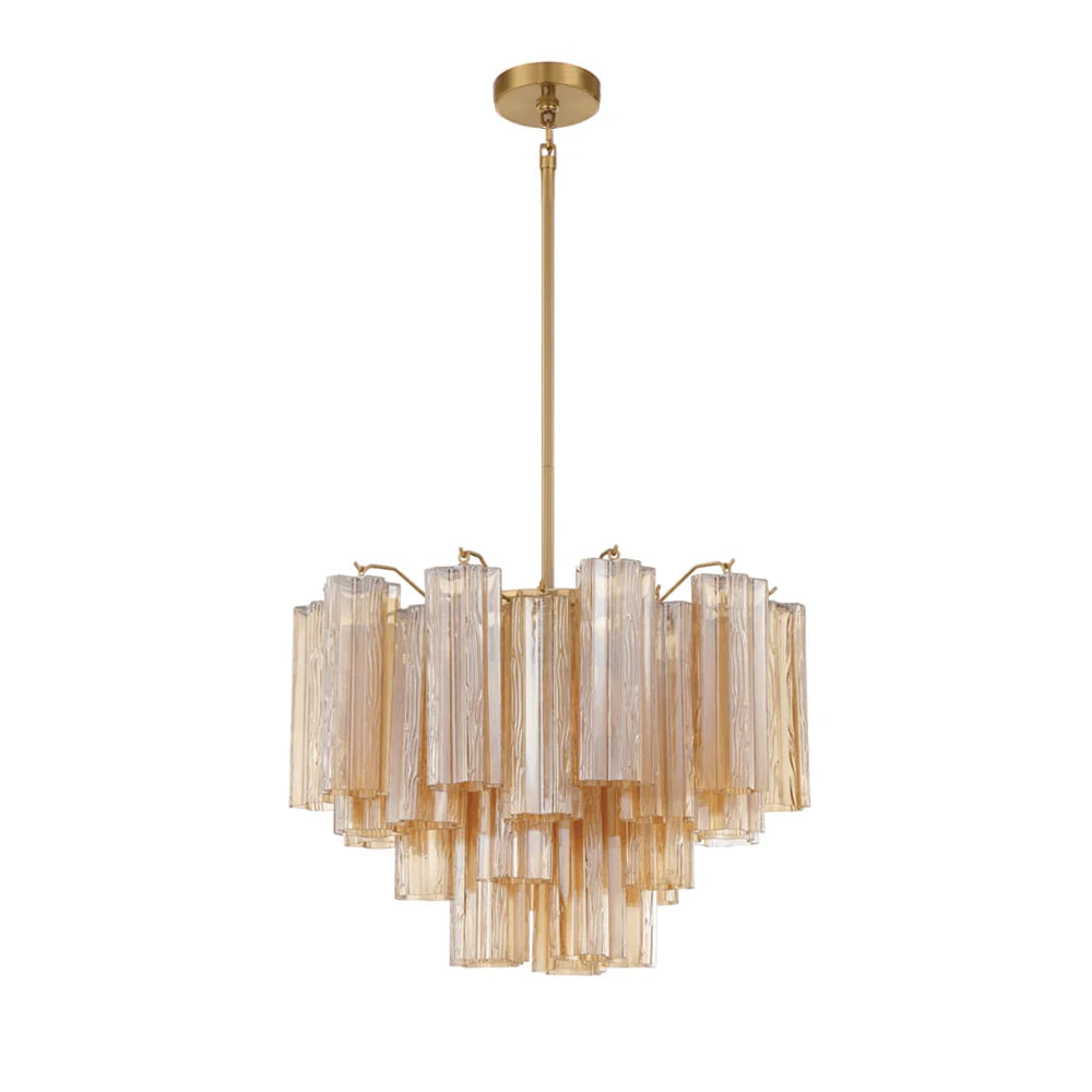 Namo Murano Kroonluchter Glasbuis Lagen Amber