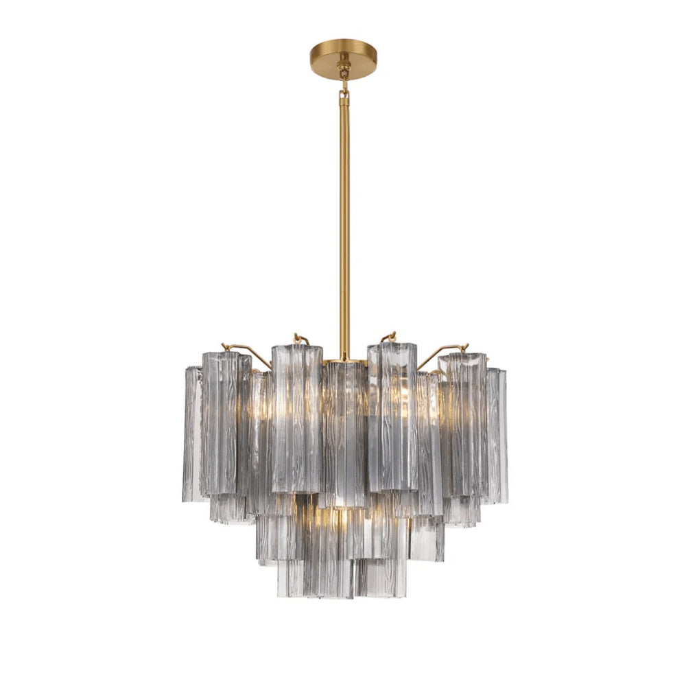 Namo Murano Kroonluchter Glasbuis Lagen Amber