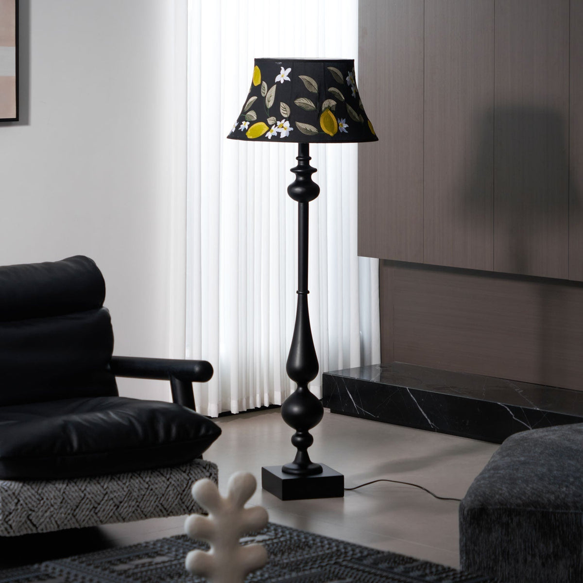 Floren Hout Stoffen Klassieke vloerlamp