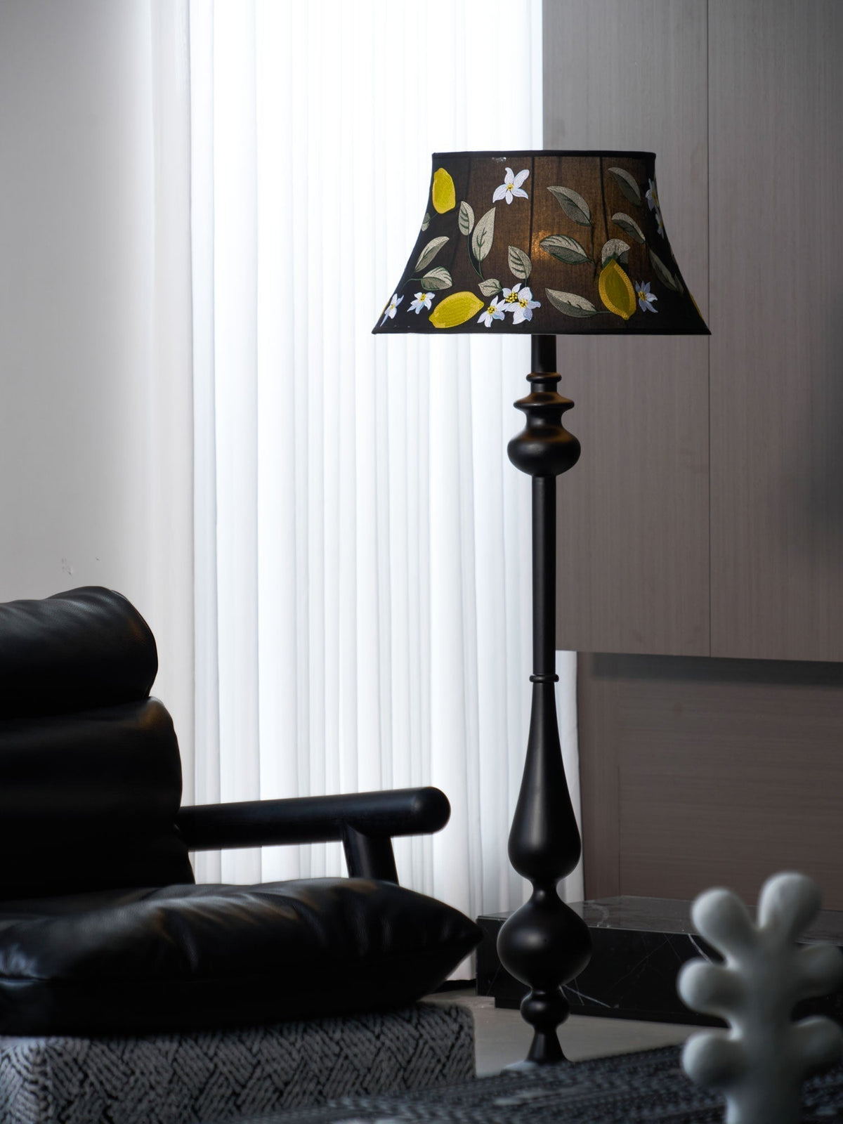 Floren Hout Stoffen Klassieke vloerlamp