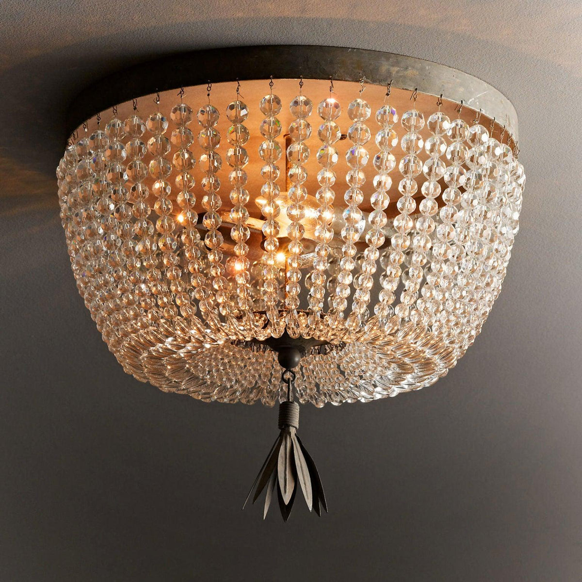 Farlan plafondlamp met kristallen kralen en luxe afwerking