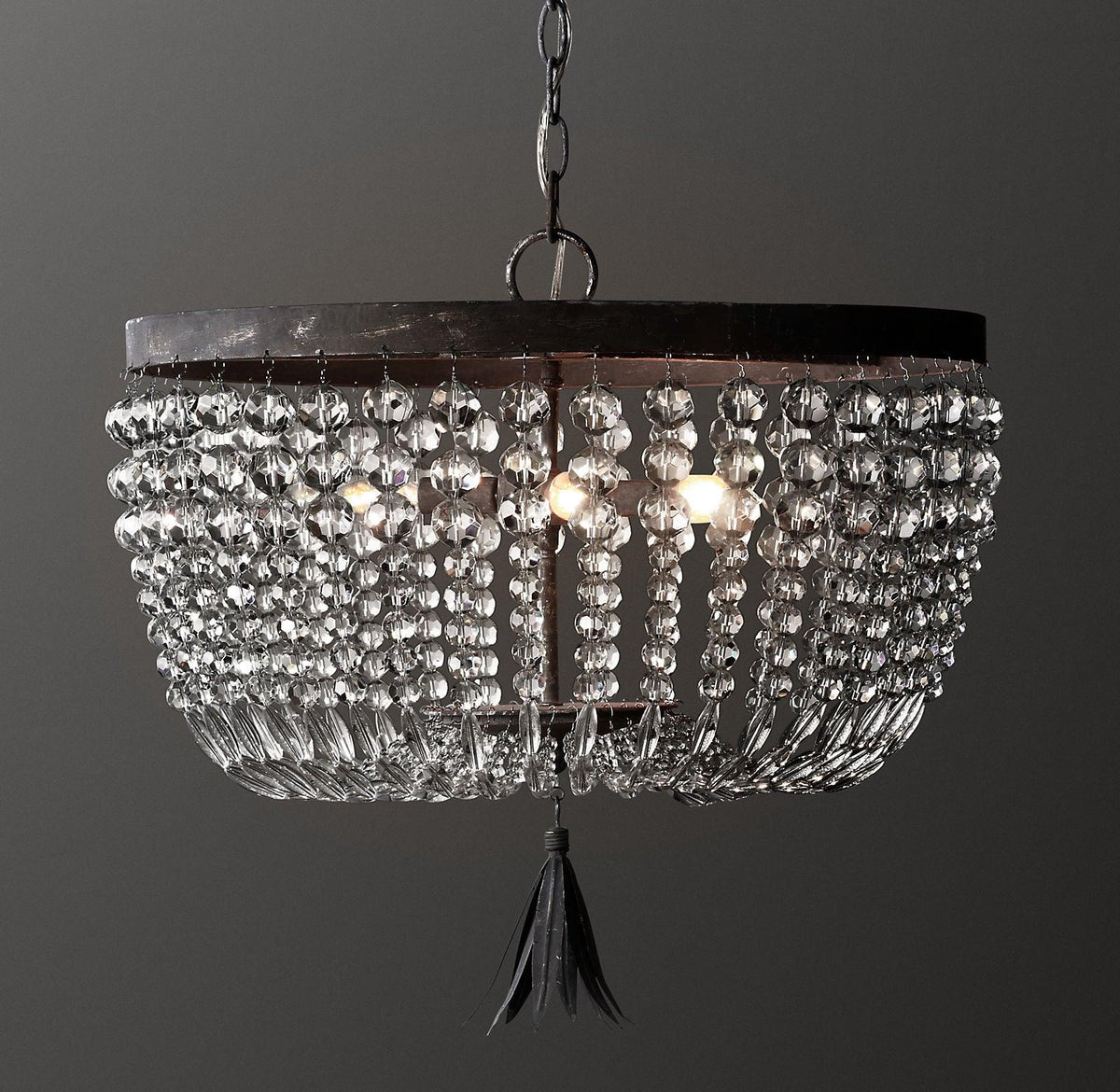 Farlan plafondlamp met kristallen kralen en luxe afwerking