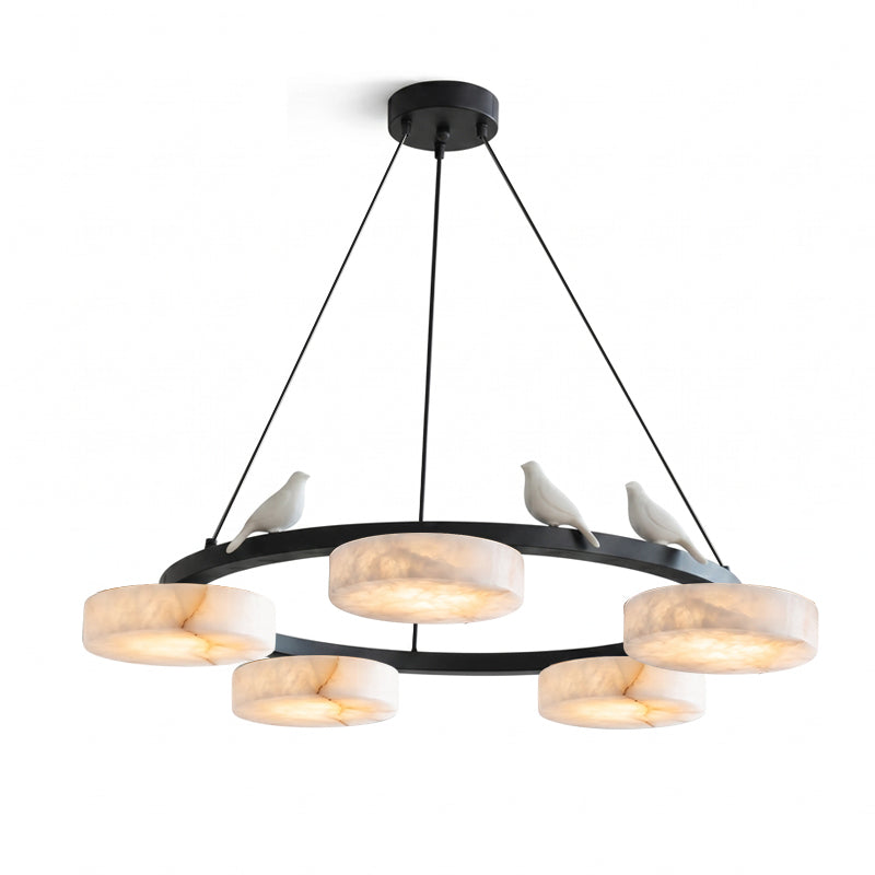 Nivaian Bird Round albasten Kroonluchter