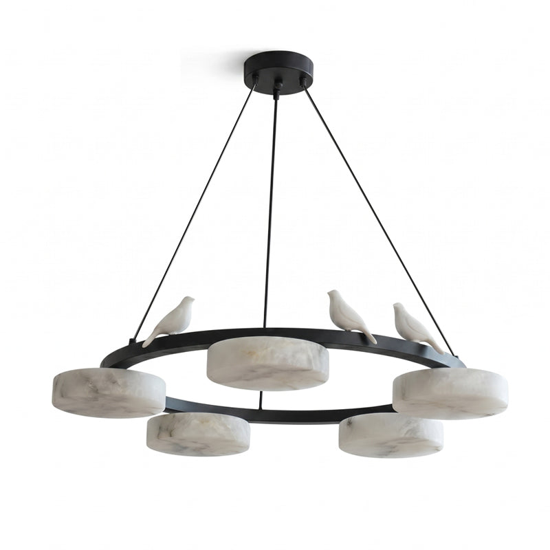 Nivaian Bird Round albasten Kroonluchter