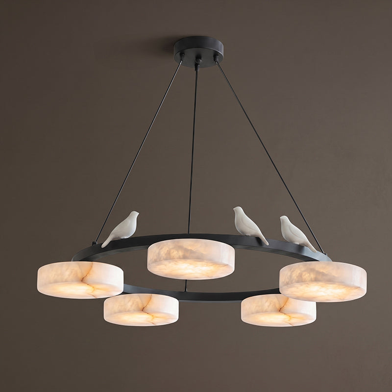 Nivaian Bird Round albasten Kroonluchter