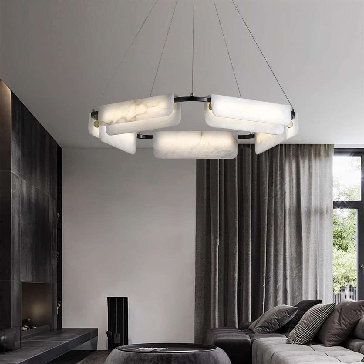 Circona hanglamp van albast