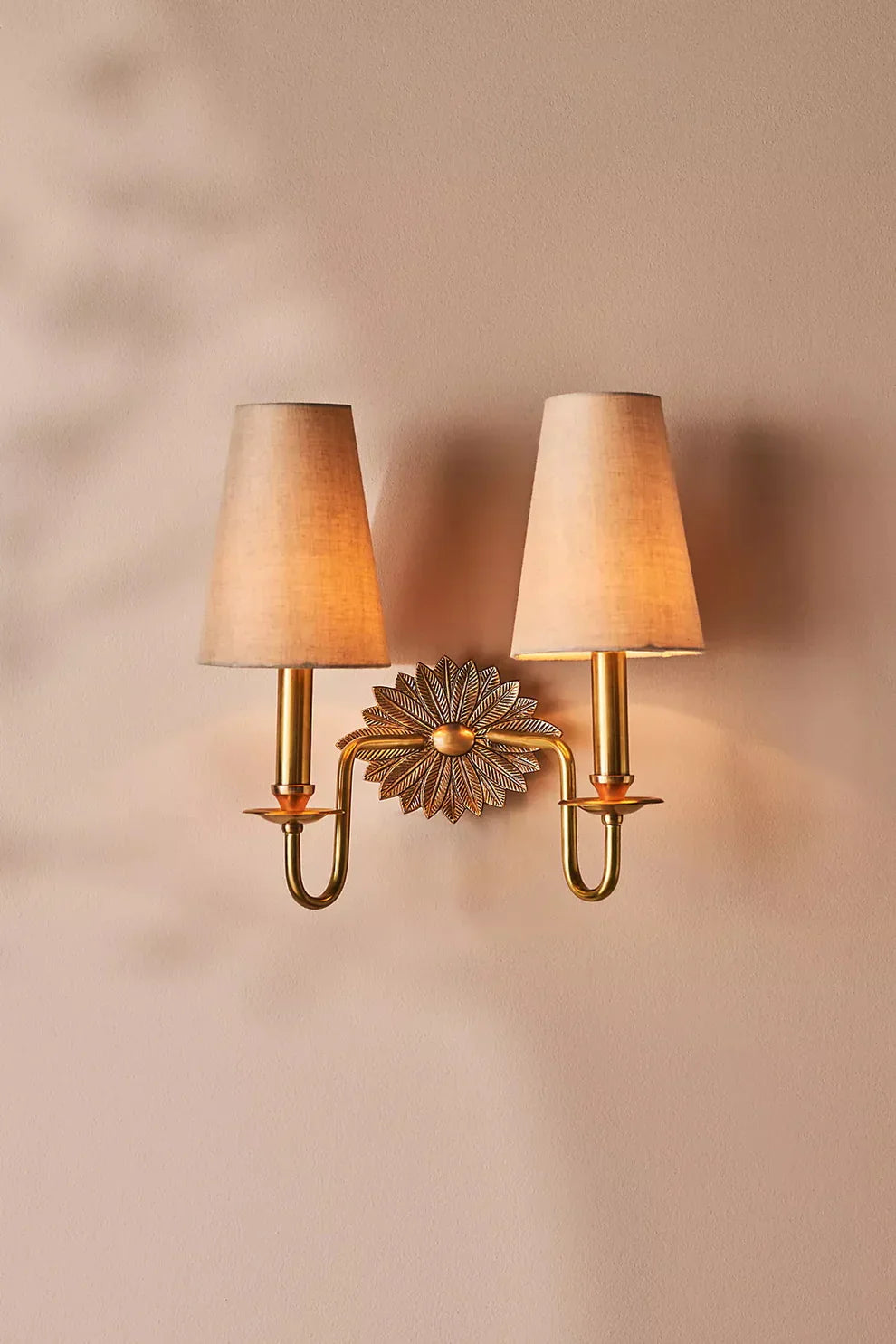 Alessio Vintage Klassiek Messing Stof Wandlamp Lampenkap Slaapkamer Woonkamer