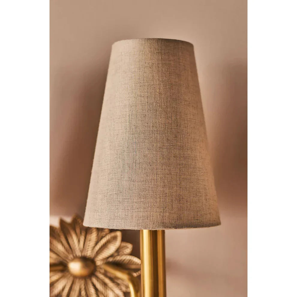 Alessio Vintage Klassiek Messing Stof Wandlamp Lampenkap Slaapkamer Woonkamer
