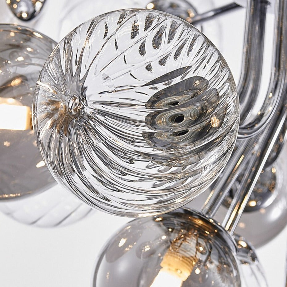 Valentina Modern Tros Bubble Kroonluchters Zilver Glas Metaal Woonkamer