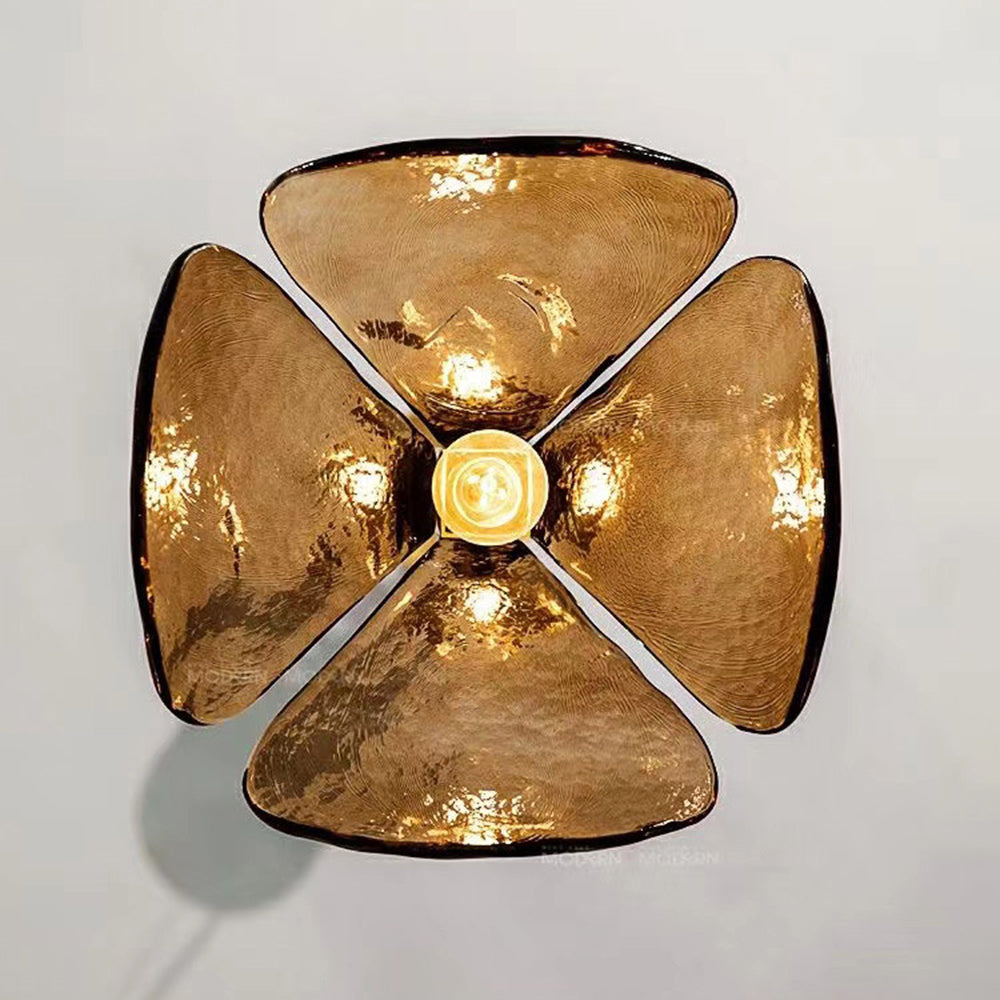 Carins Retro Vierbladige Bloem LED Hanglamp Glas Eettafel