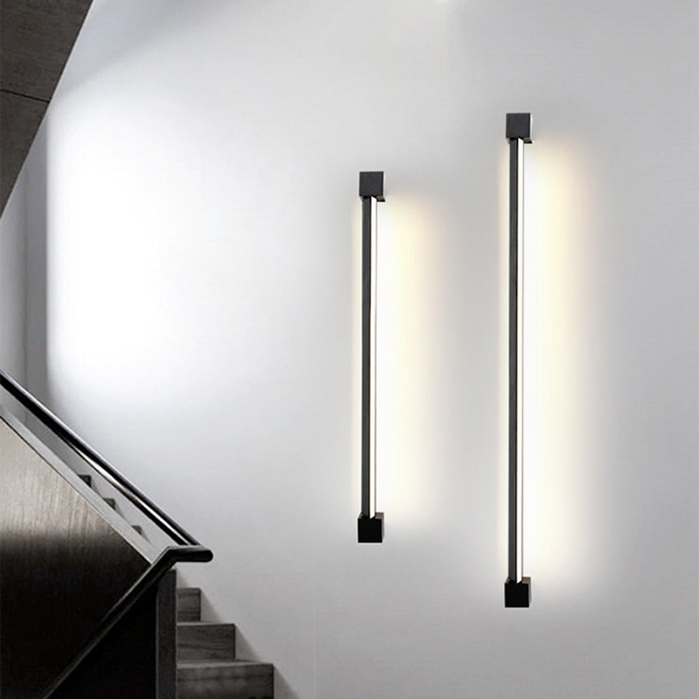 Edge Minimalistische Wandlamp Zwart Metaal/Glas Woonkamer