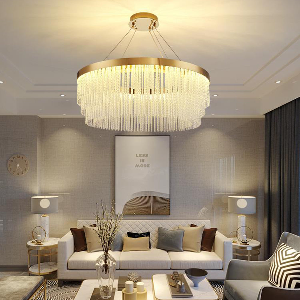 Colon Moderne Art Deco Hanglamp Goud Metaal/Kristal Woonkamer