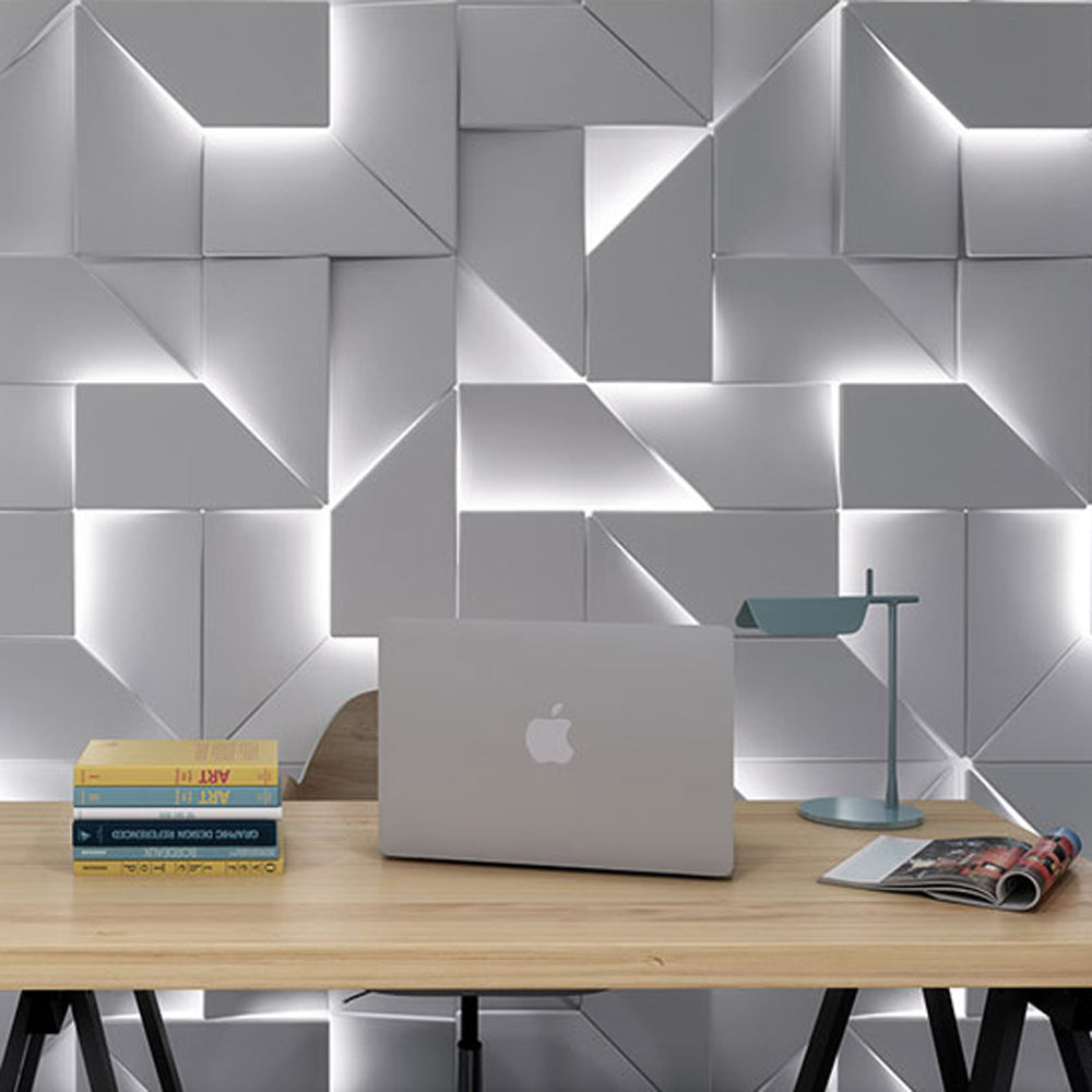 Eveline Design Rechthoekig LED Wandlamp Metaal Wit Slaap/Woon/Eetkamer
