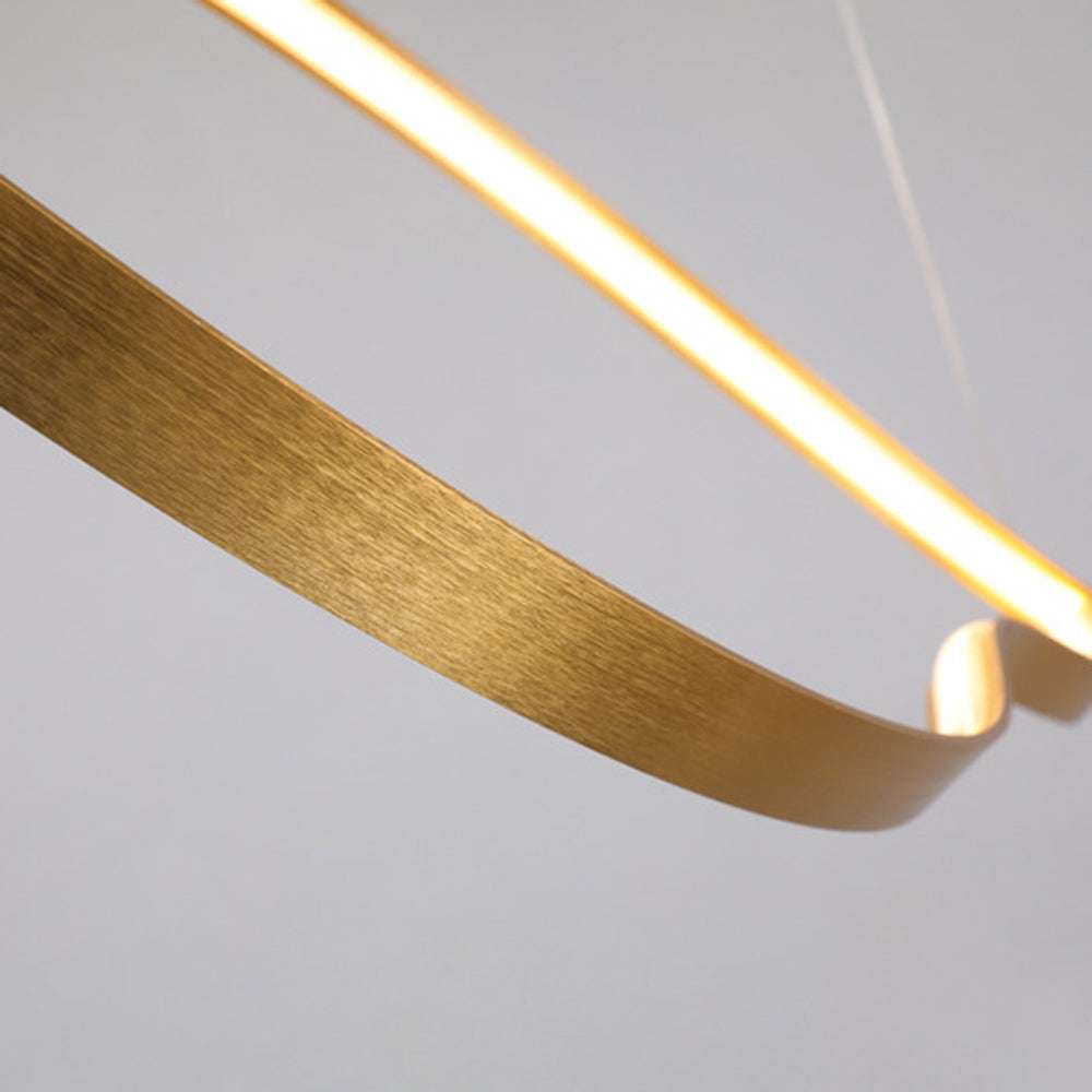 Edge Moderne Wave LED Hanglamp Goud Metaal Slaapkamer