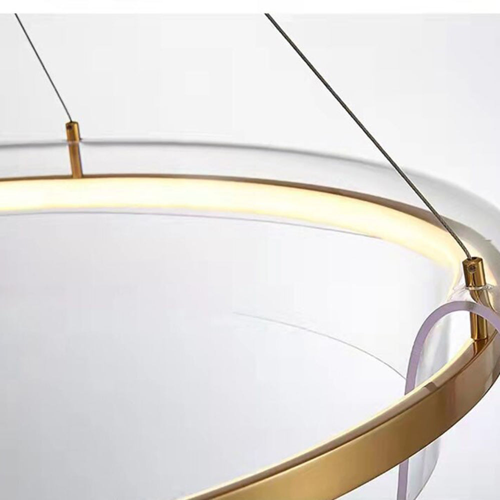Arisha Minimalist Annular Metal Pendant Light,Gold