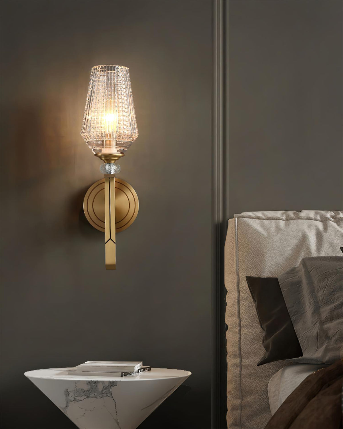 Elyisora wandlamp messing Kristal Elegante