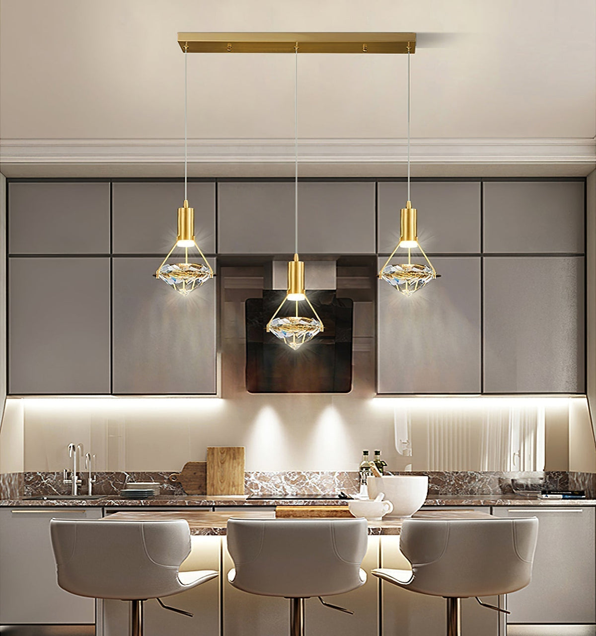 Cira hanglamp messing Kristal Elegant