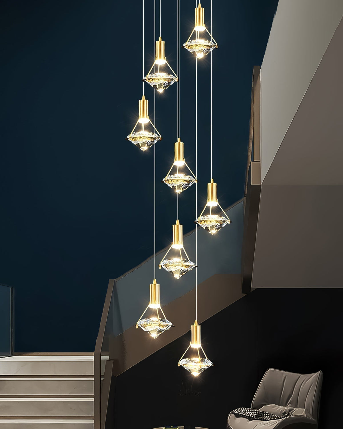 Cira hanglamp messing Kristal Elegant