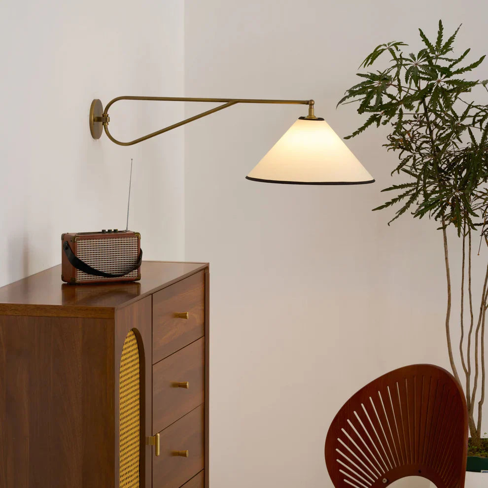 Alessio Vintage Klassiek Metaal Stof Wandlamp Hal Slaapkamer