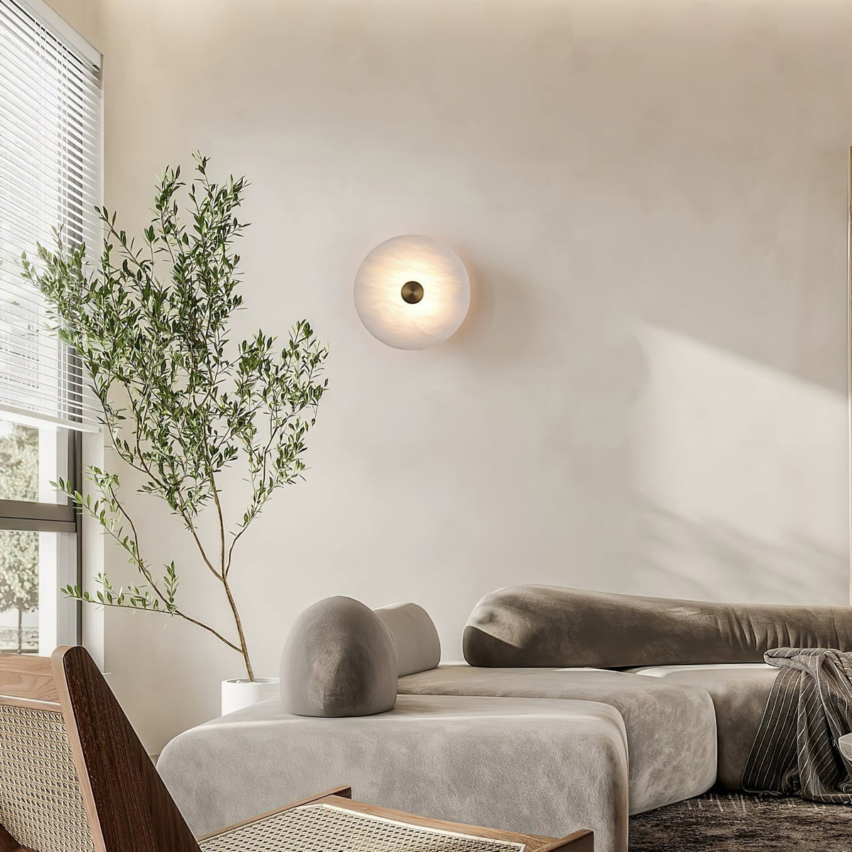 Selina Minimalistische plafondlamp van albast