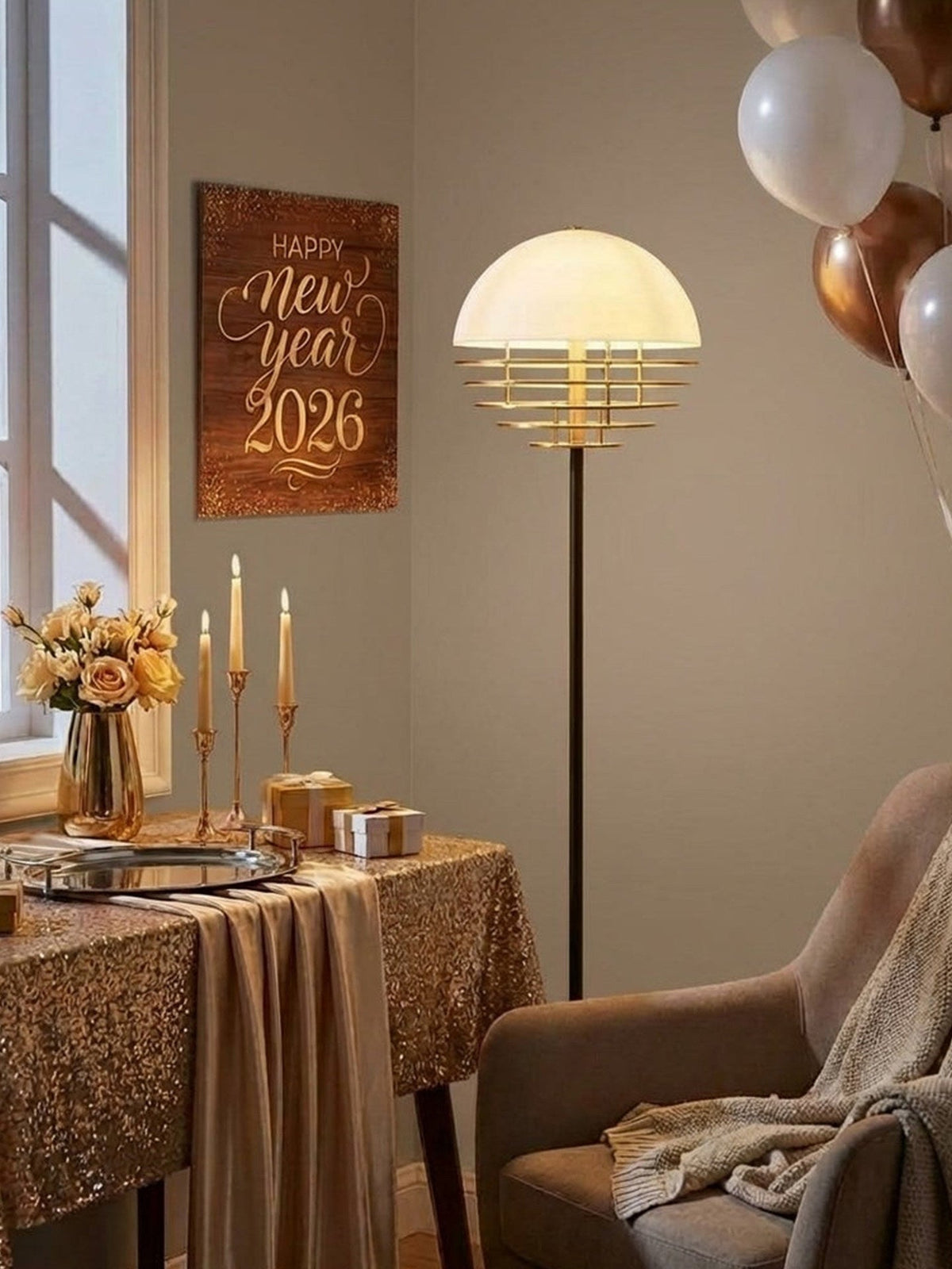 Calirena koepelvormige Louver vloerlamp