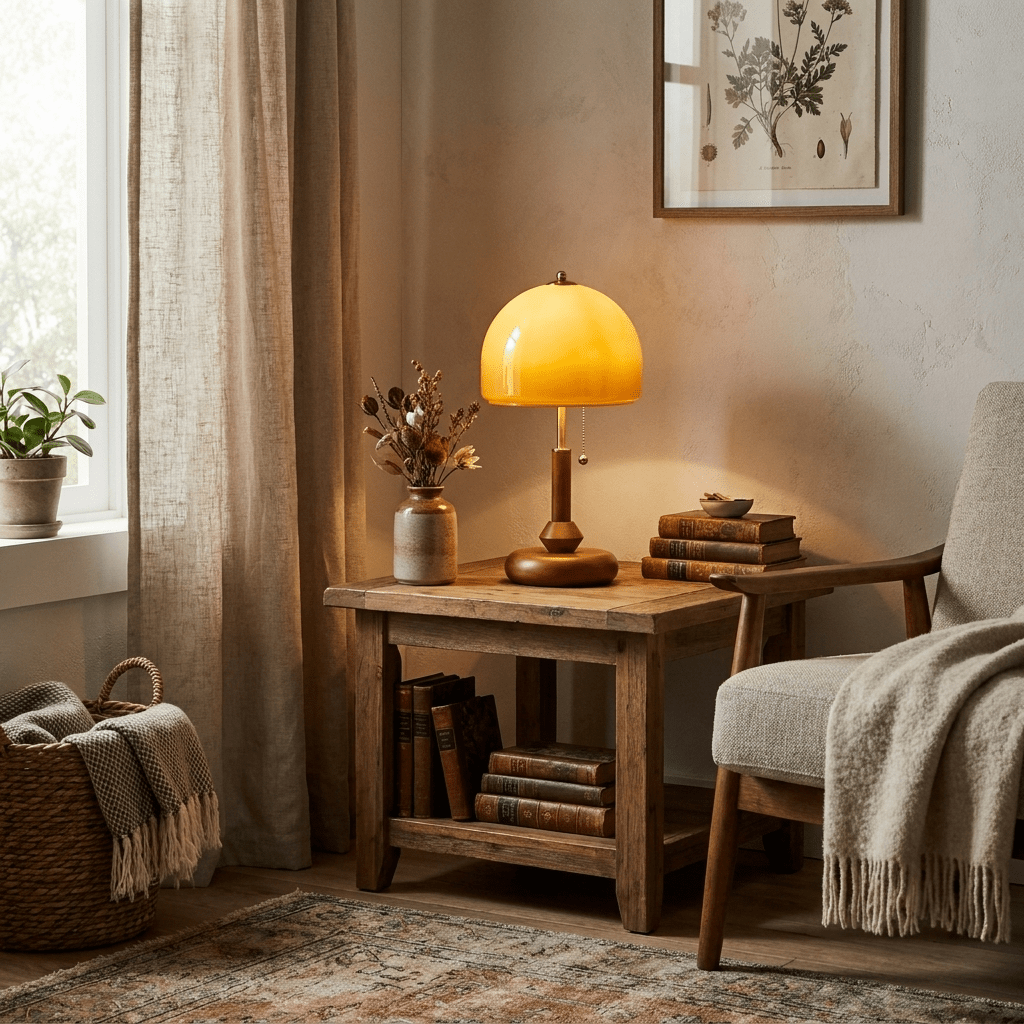 Marigold tafellamp van walnoot