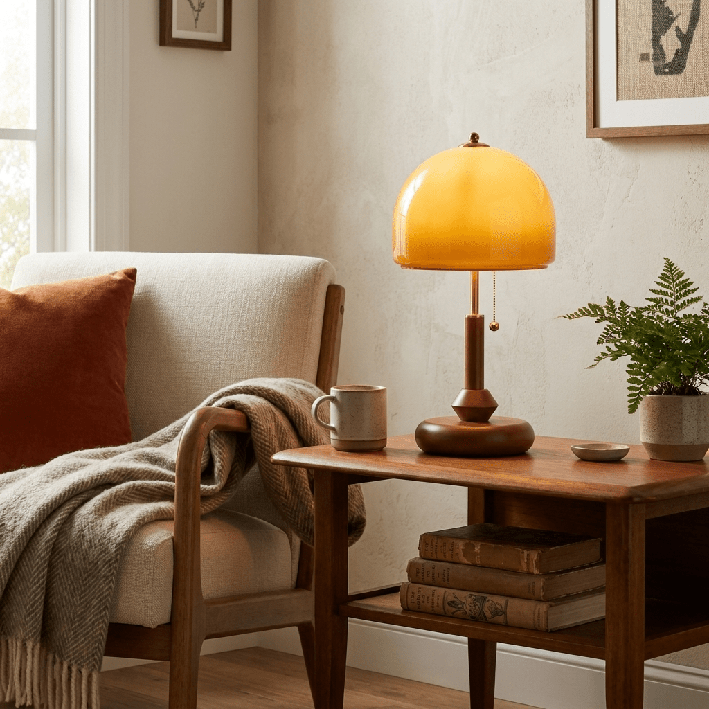 Marigold tafellamp van walnoot