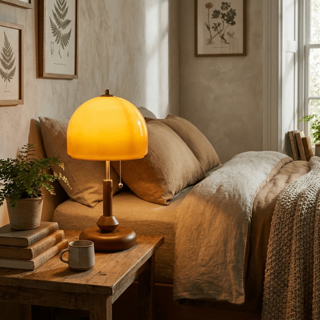 Marigold tafellamp van walnoot