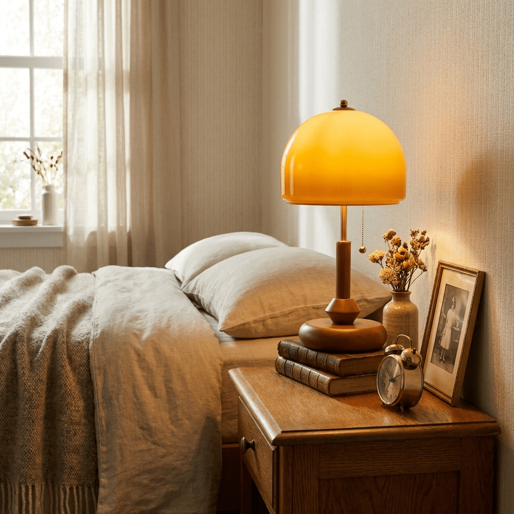 Marigold tafellamp van walnoot