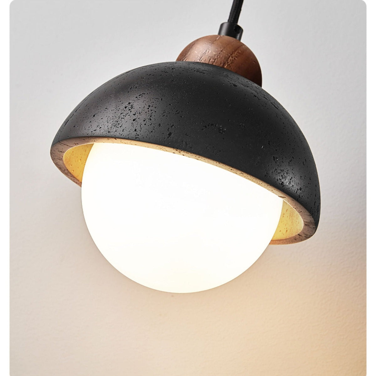 Tavoria Eenvoudig Domewood Zwart Travertin Hanglamp