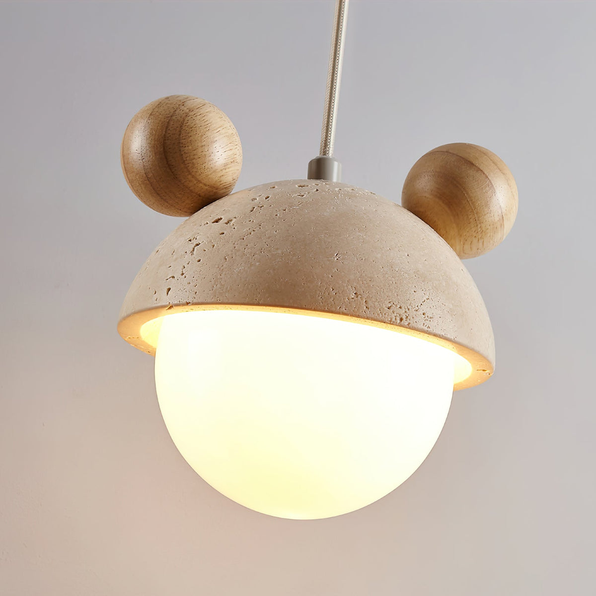 Lyraeus Mickey-hanglamp van travertin