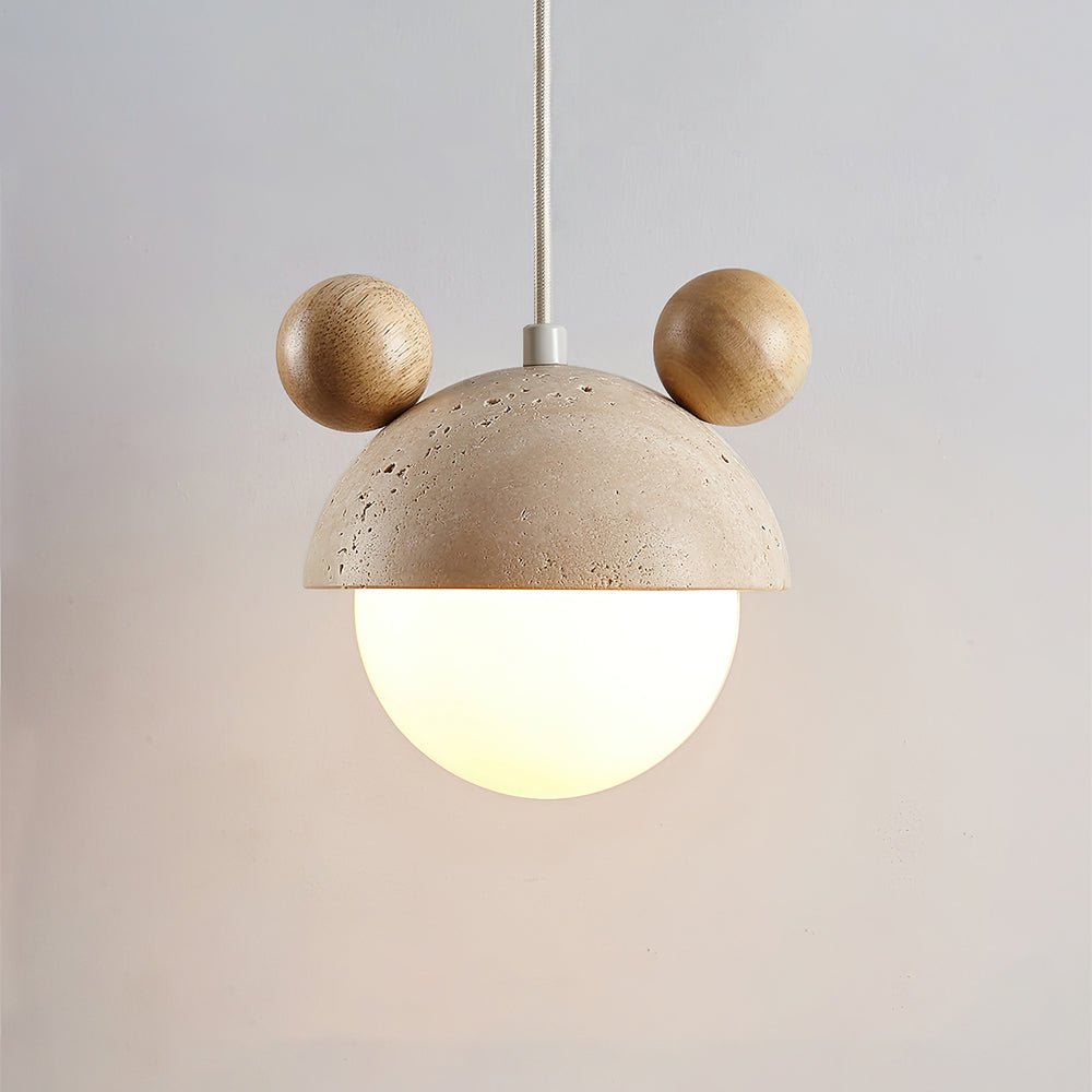 Lyraeus Mickey-hanglamp van travertin