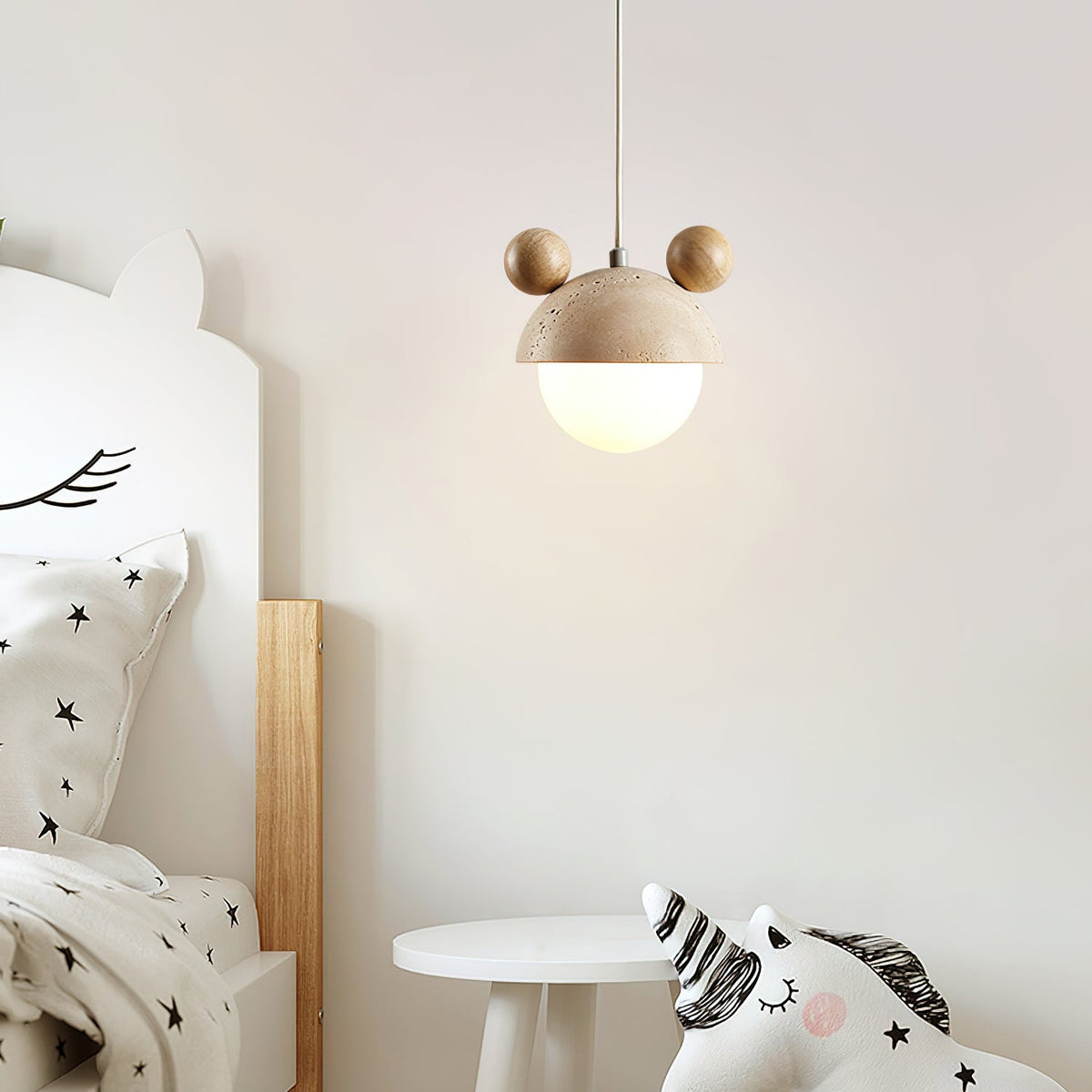 Lyraeus Mickey-hanglamp van travertin
