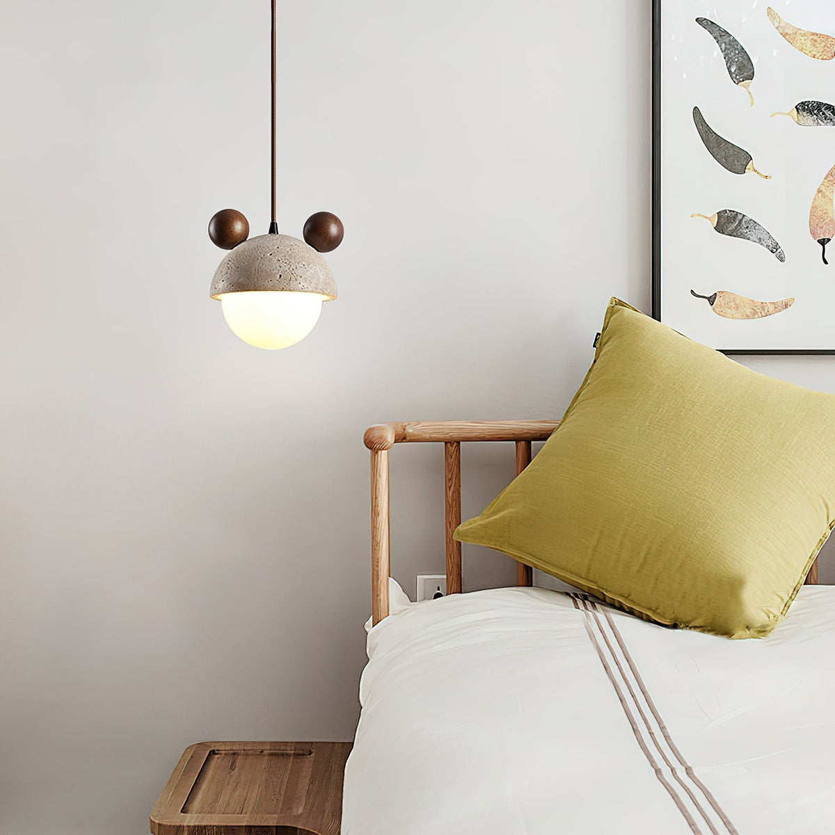Lyraeus Mickey-hanglamp van travertin