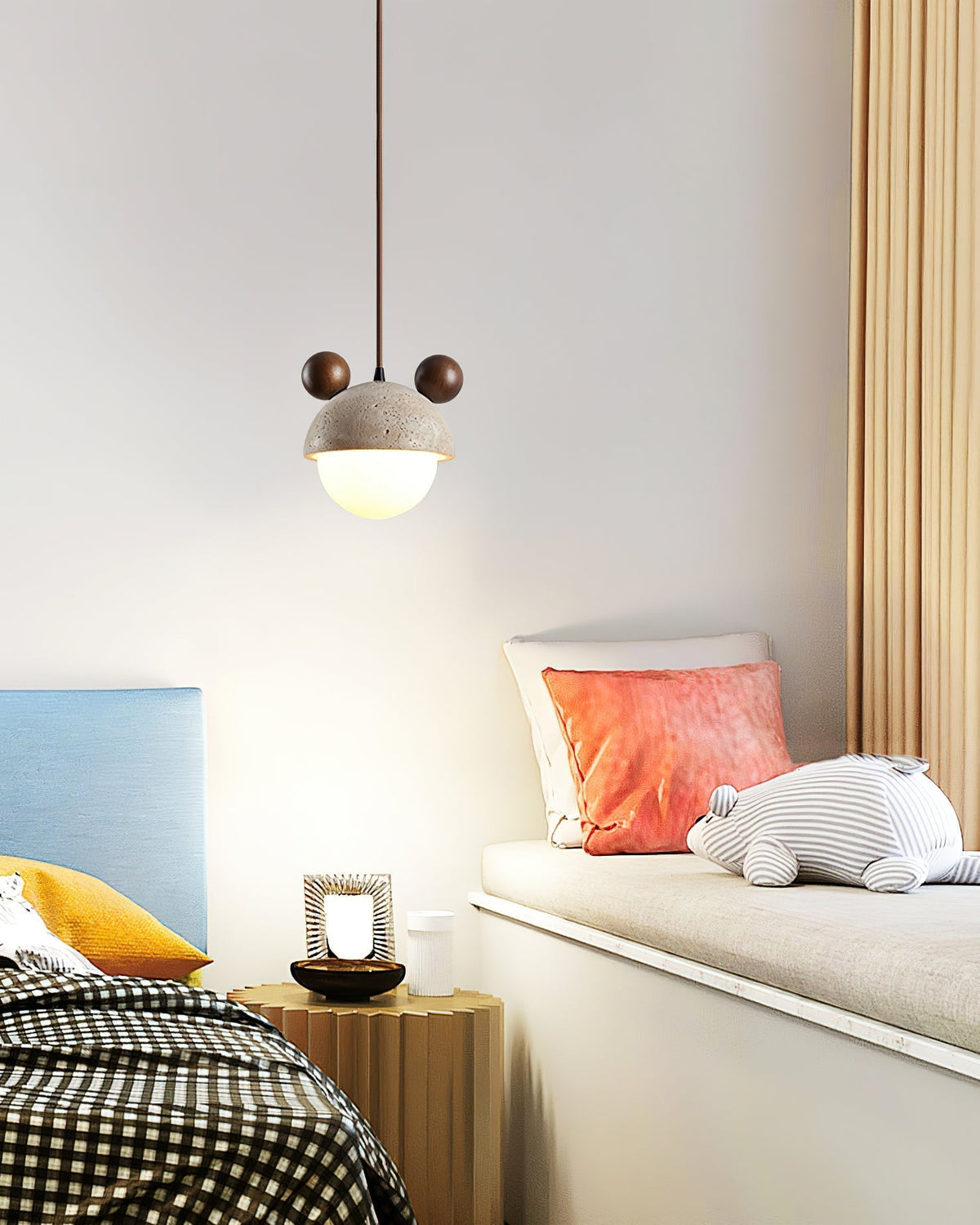 Lyraeus Mickey-hanglamp van travertin