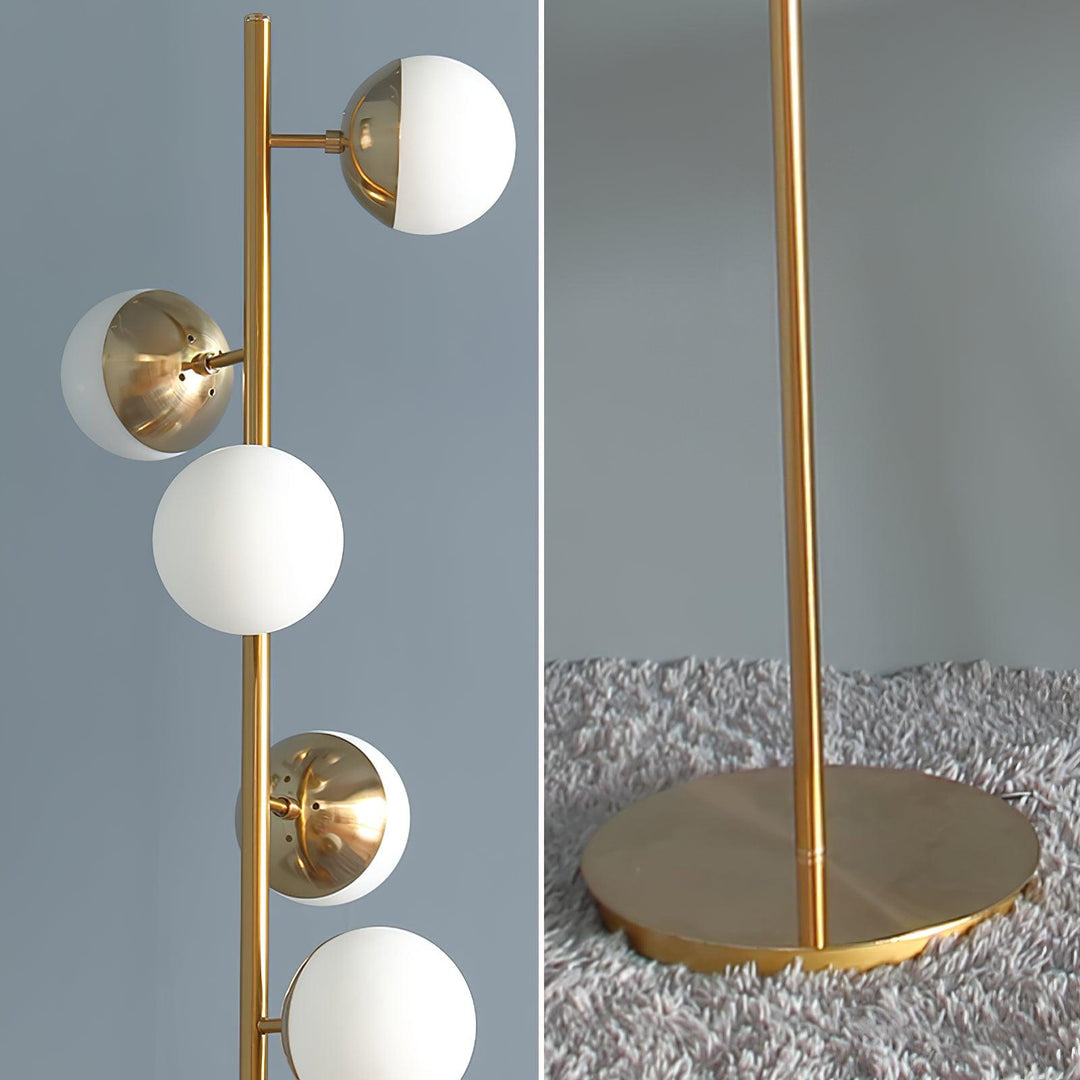 Valentina Moderne Bol LED Vloerlamp Metaal/Glas Wit/Goud Slaap/Woon/Eetkamer