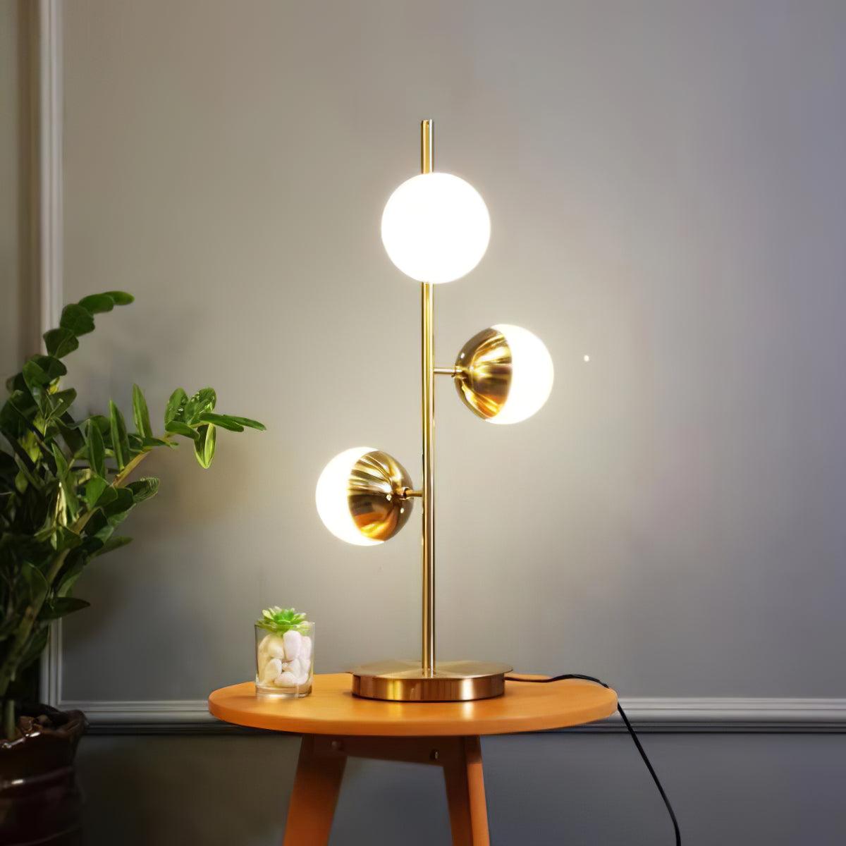Valentina Moderne Bol LED Vloerlamp Metaal/Glas Wit/Goud Slaap/Woon/Eetkamer