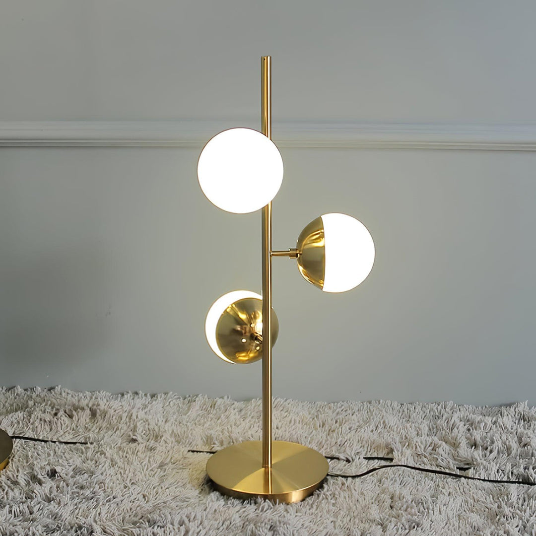 Valentina Moderne Bol LED Vloerlamp Metaal/Glas Wit/Goud Slaap/Woon/Eetkamer