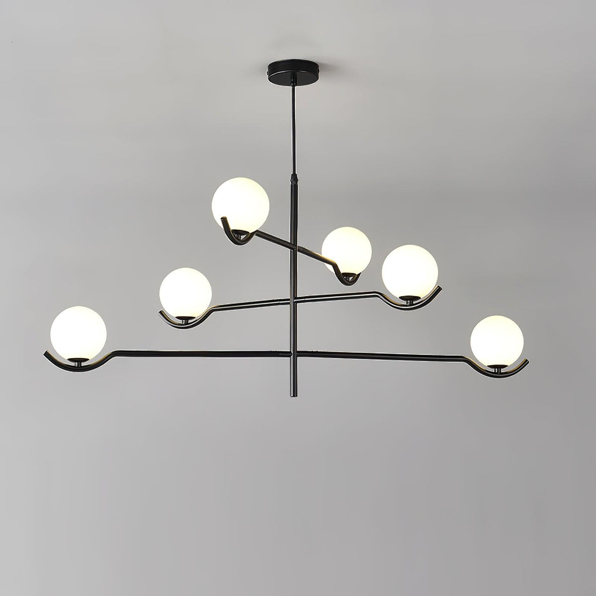 Kominex hanglamp met zwart glasframe